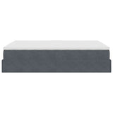 Ottoman Bed with Mattress Dark Grey Queen Velvet