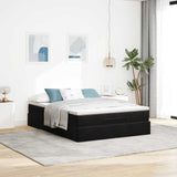Ottoman Bed with Mattress Black Queen Velvet - Side View