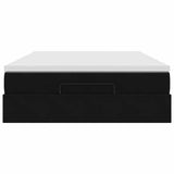 Ottoman Bed with Mattress Black Queen Velvet