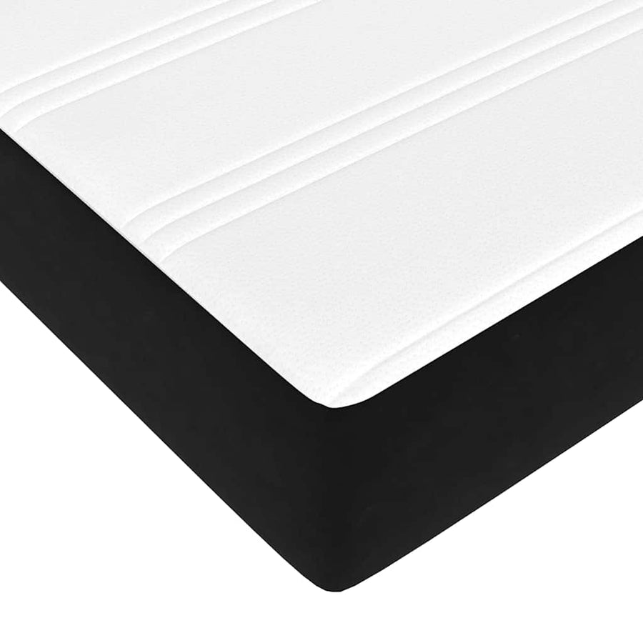 Ottoman Bed with Mattress Black King Single Velvet
