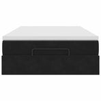Ottoman Bed with Mattress Black King Single Velvet