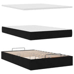 Ottoman Bed with Mattress Black King Single Velvet