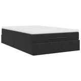 Ottoman Bed with Mattress Black King Single Velvet - Extra Image