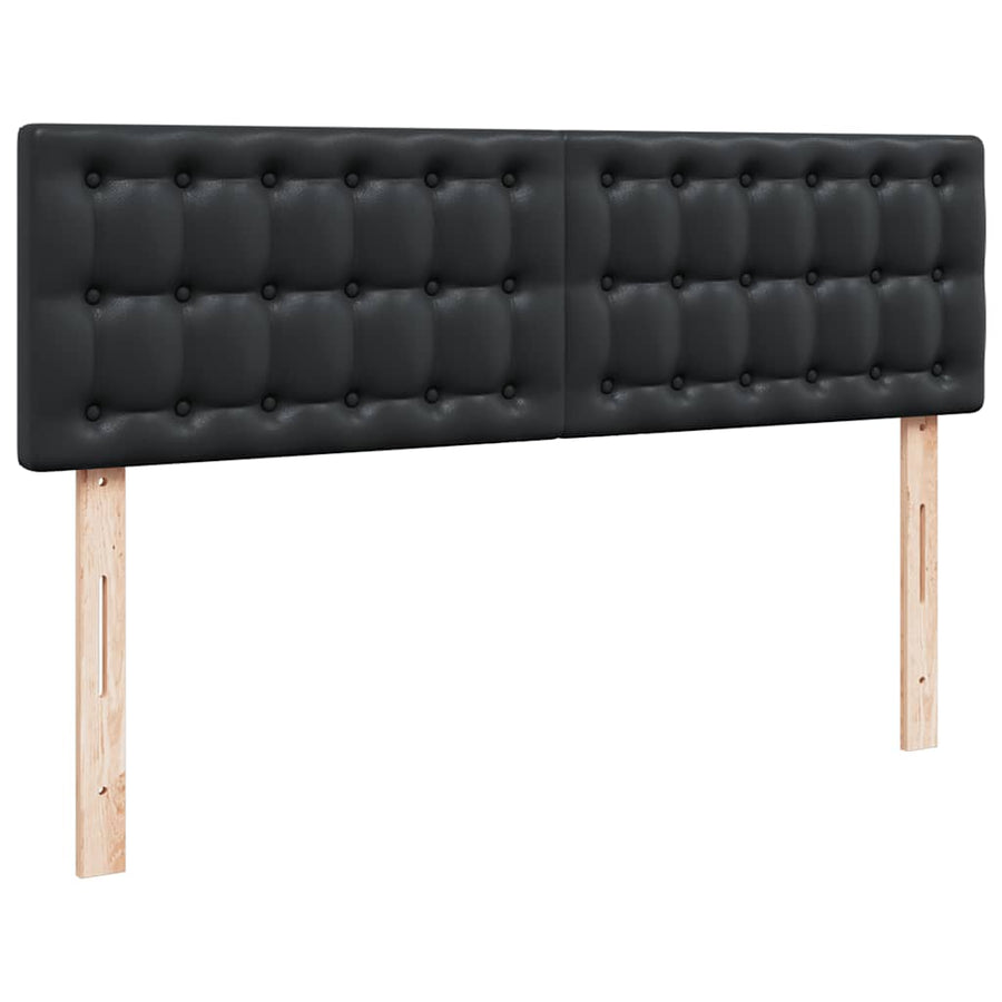 Ottoman Bed with Mattress Black Queen Faux Leather