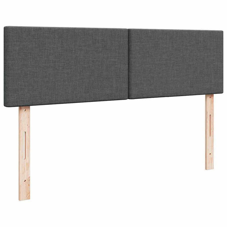 Ottoman Bed with Mattress Dark Grey Double Fabric
