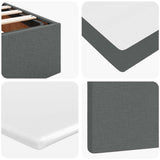 Ottoman Bed with Mattress Dark Grey King Single Fabric - Extra Image