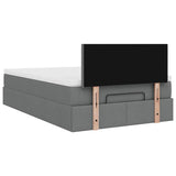 Ottoman Bed with Mattress Dark Grey King Single Fabric - Extra Image