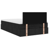 Ottoman Bed with Mattress Black King Single Fabric - Extra Image