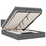 Ottoman Bed with Mattress Dark Grey Double Fabric - Front View