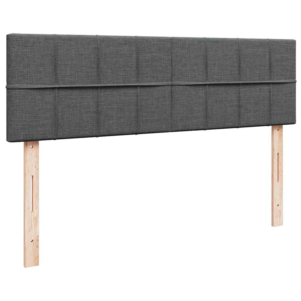 Ottoman Bed with Mattress Dark Grey Double Fabric