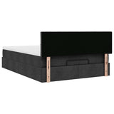 Ottoman Bed with Mattress Black Double Fabric - Extra Image