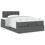 Ottoman Bed with Mattress Dark Grey King Single Fabric - Top-Down View