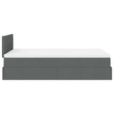 Ottoman Bed with Mattress Dark Grey King Single Fabric - Extra Image