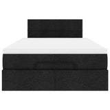 Ottoman Bed with Mattress Black King Single Fabric