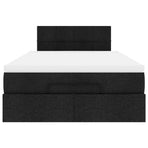 Ottoman Bed with Mattress Black King Single Fabric
