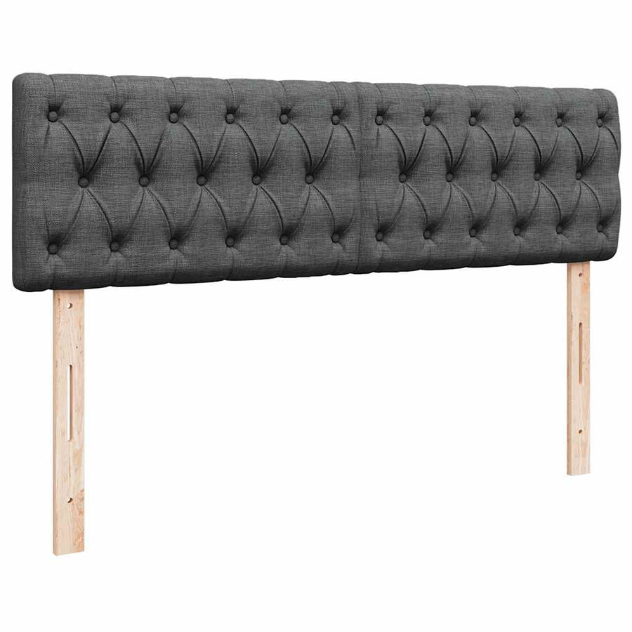 Ottoman Bed with Mattress Dark Grey Double Fabric