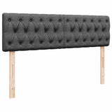 Ottoman Bed with Mattress Dark Grey Queen Fabric