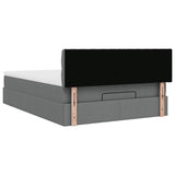 Ottoman Bed with Mattress Dark Grey Queen Fabric - Extra Image