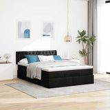 Ottoman Bed with Mattress Black Queen Fabric - Side View