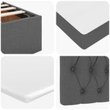 Ottoman Bed with Mattress Dark Grey King Single Fabric - Extra Image