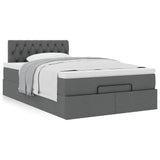 Ottoman Bed with Mattress Dark Grey King Single Fabric - Top-Down View
