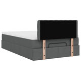 Ottoman Bed with Mattress Dark Grey King Single Fabric - Extra Image
