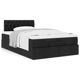Ottoman Bed with Mattress Black King Single Fabric - Top-Down View