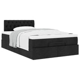 Ottoman Bed with Mattress Black King Single Fabric - 45-Degree Angle