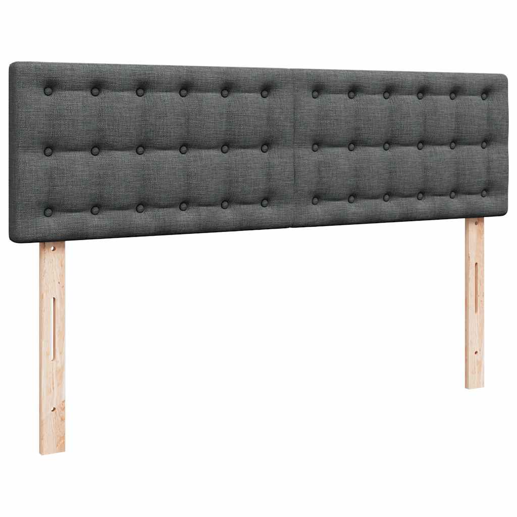 Ottoman Bed with Mattress Dark Grey Double Fabric