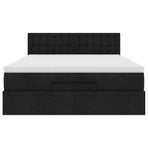 Ottoman Bed with Mattress Black Queen Fabric