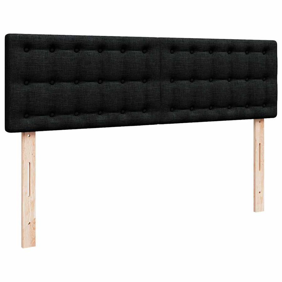 Ottoman Bed with Mattress Black Queen Fabric