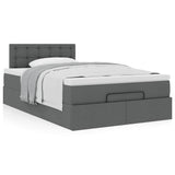 Ottoman Bed with Mattress Dark Grey King Single Fabric - Top-Down View
