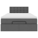 Ottoman Bed with Mattress Dark Grey King Single Fabric