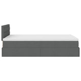 Ottoman Bed with Mattress Dark Grey King Single Fabric - Extra Image