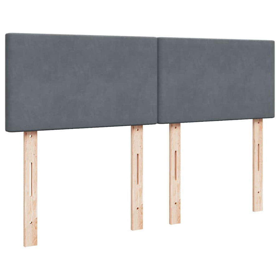 Ottoman Bed with Mattress Dark Grey Queen Velvet