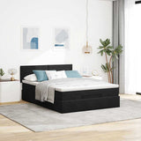 Ottoman Bed with Mattress Black Queen Velvet - Side View