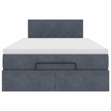 Ottoman Bed with Mattress Dark Grey King Single Velvet