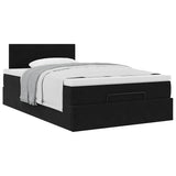 Ottoman Bed with Mattress Black King Single Velvet - 45-Degree Angle