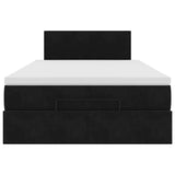 Ottoman Bed with Mattress Black King Single Velvet