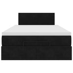 Ottoman Bed with Mattress Black King Single Velvet