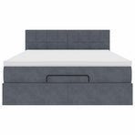 Ottoman Bed with Mattress Dark Grey Double Velvet