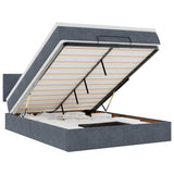 Ottoman Bed with Mattress Dark Grey Queen Velvet - Front View