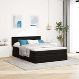 Ottoman Bed with Mattress Black Queen Velvet