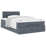 Ottoman Bed with Mattress Dark Grey King Single Velvet - Top-Down View