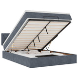 Ottoman Bed with Mattress Dark Grey Double Velvet - Front View