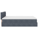 Ottoman Bed with Mattress Dark Grey Double Velvet - Low Angle