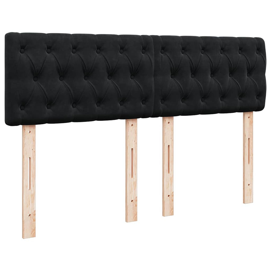 Ottoman Bed with Mattress Black Double Velvet
