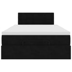 Ottoman Bed with Mattress Black King Single Velvet