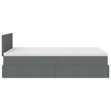 Ottoman Bed with Mattress & LEDs Dark Grey King Single Fabric - Extra Image