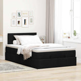 Ottoman Bed with Mattress & LEDs Black King Single Fabric - Top-Down View